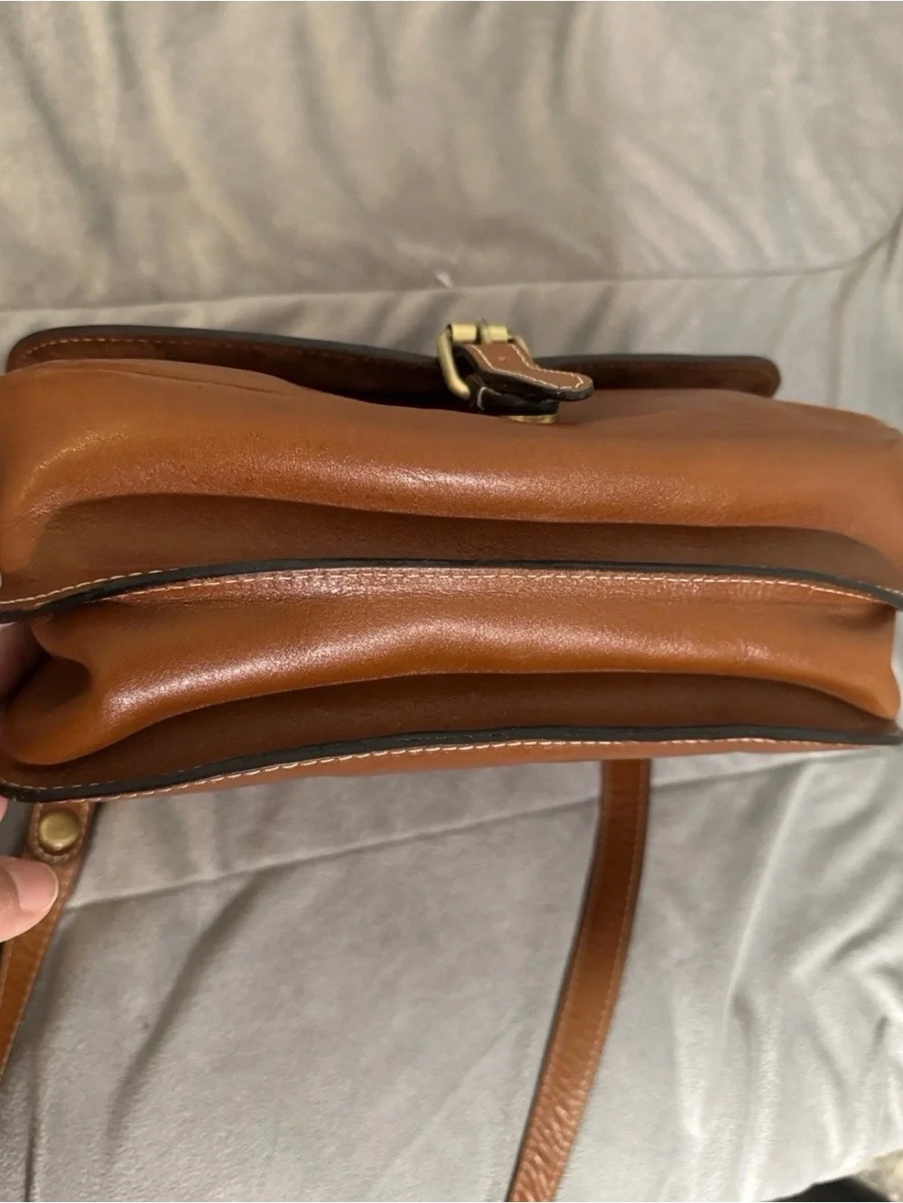 Patricia Nash Saddle Crossbody Bag in Cognac Brown